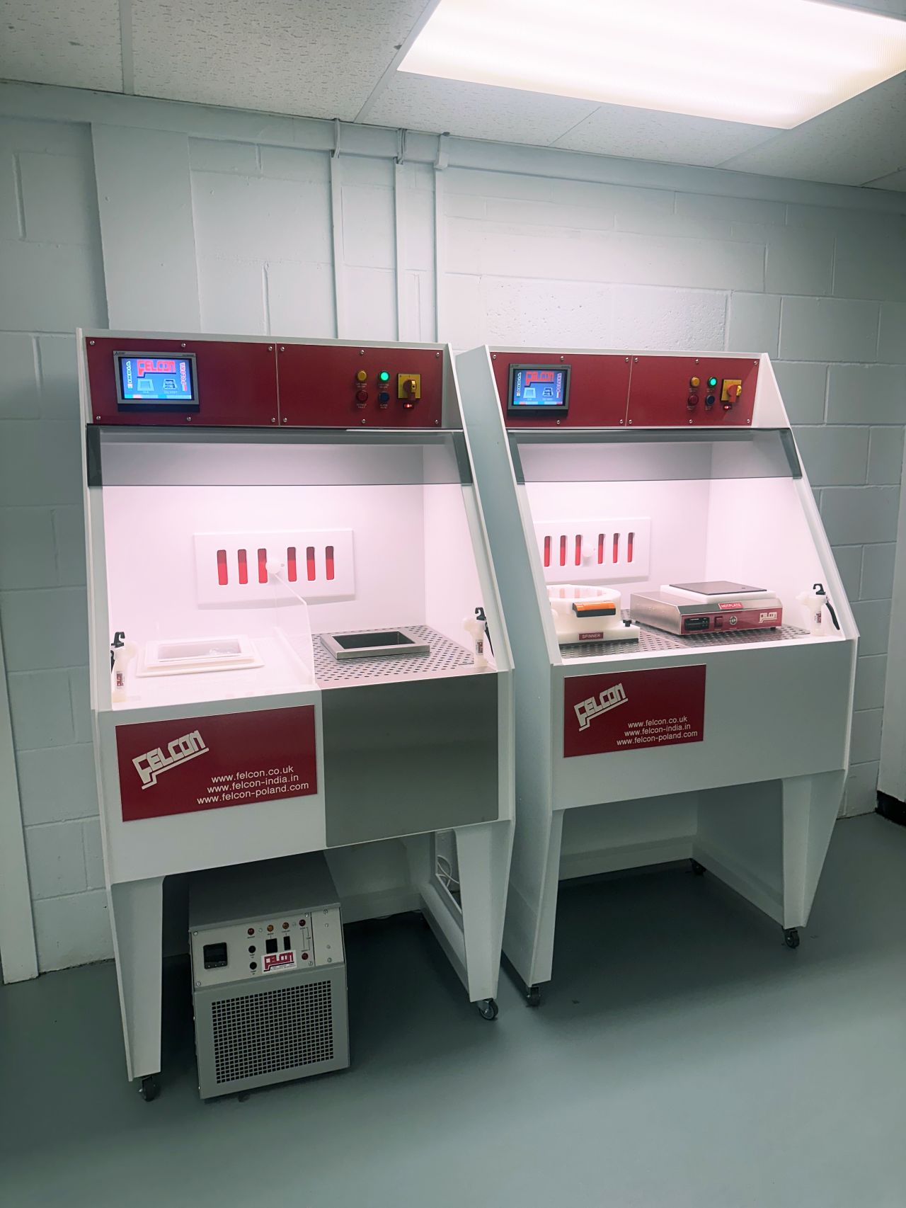 Felcon Modular Manual Wet Bench with Quartz Baths, Spinner, Hotplates